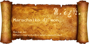 Marschalko Ámon névjegykártya